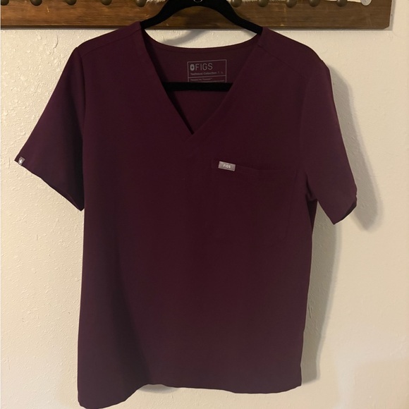 Figs Tops - Figs Women's V-Neck Top Dark Purplish